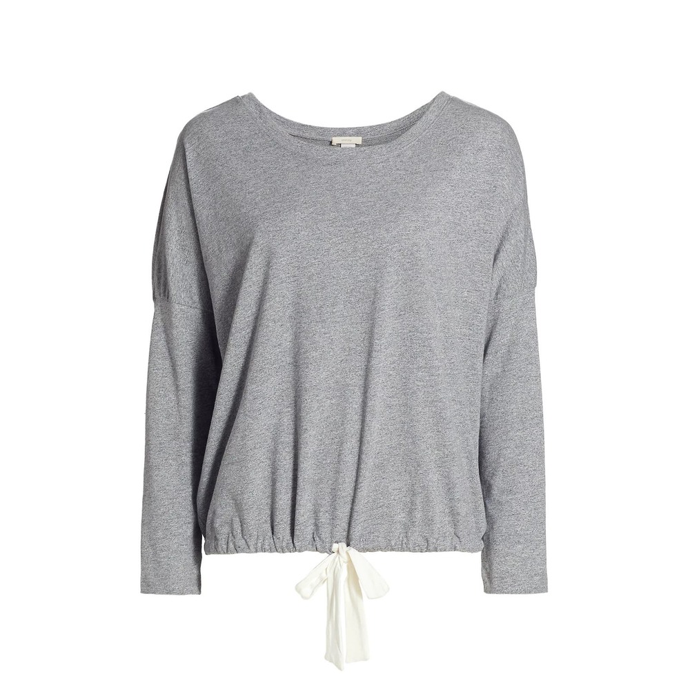 Eberjey NWT Slouchy T-Shirt Top with Bow Heather Gray T1110L Size S